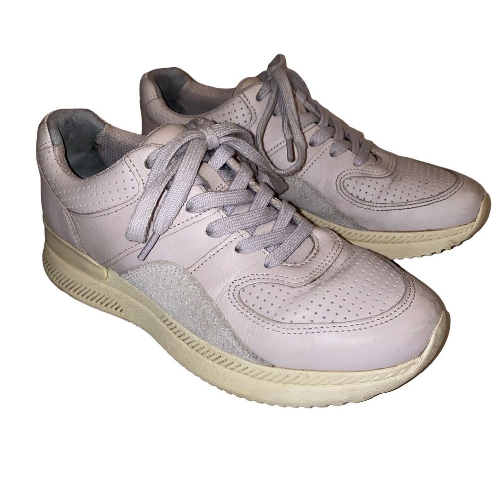 O by Everlane Sneakers Womens 8 Mens 6 Unisex Beige Leather Lace Up Walking Shoe